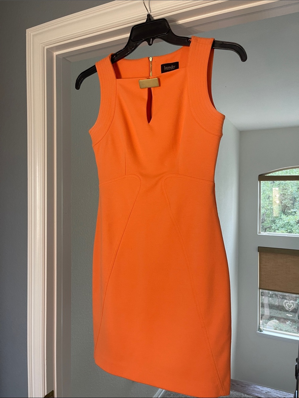 Laundry By Shelli Segal Vibrant Orange Sleeveless Sheath Dress